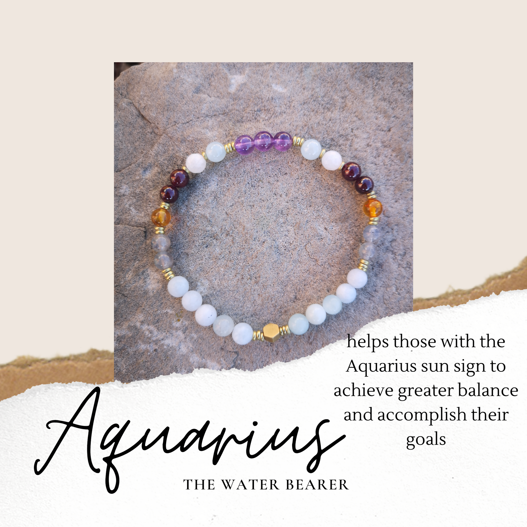 Aquarius Bracelet / Emotional Protection & Balancer for Aquarius