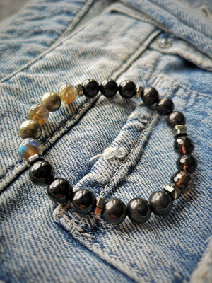 The Empath's Armour Protection Bracelet with Lustrous Natural Russian Shungite