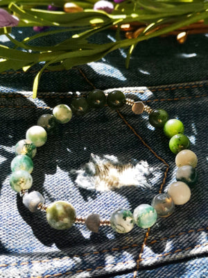 The Goddess Gardener Bracelet / Magical Moss Agate  'The Gardener's Stone helps you connect to mother nature, abundance & wealth