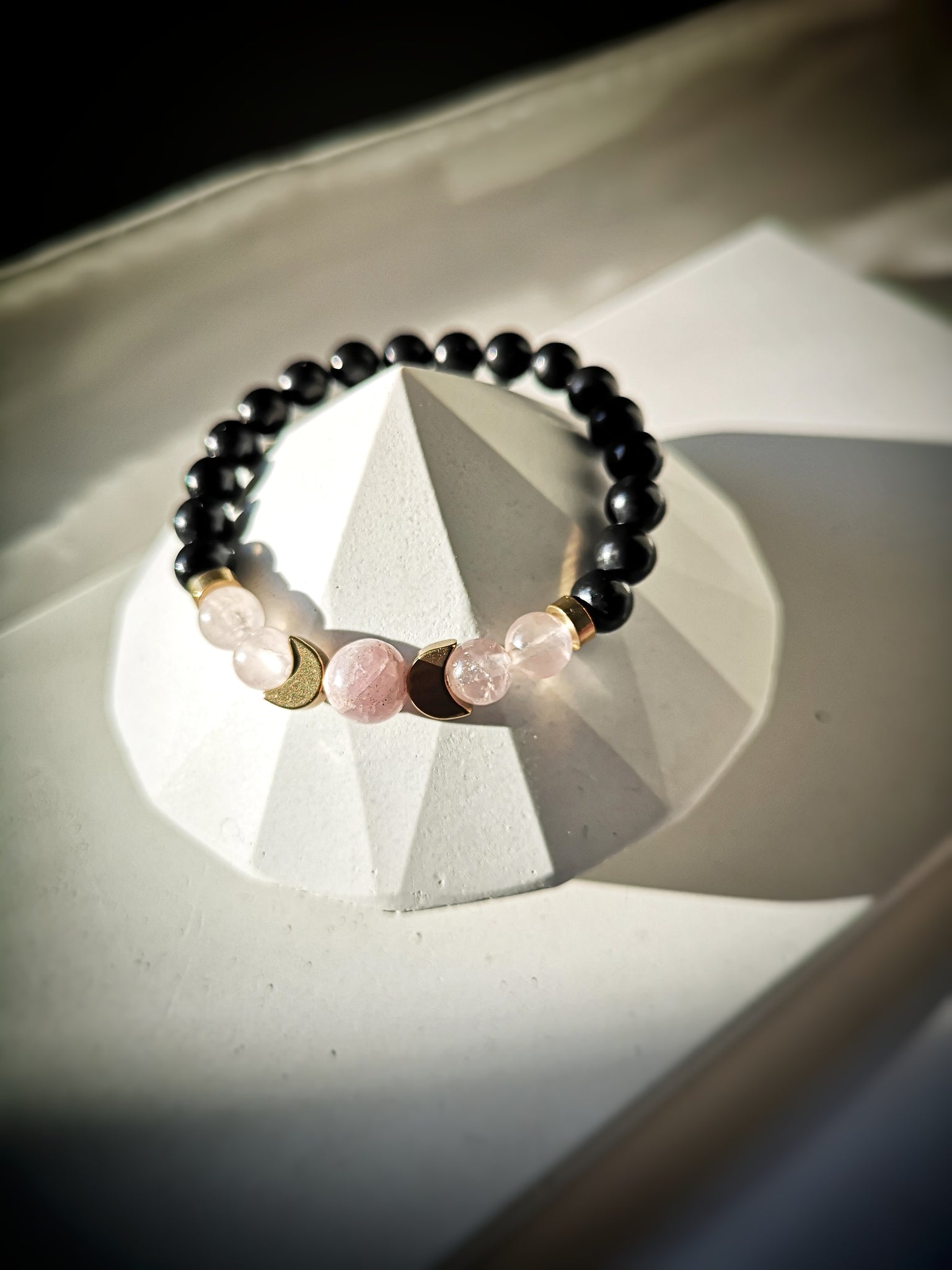 Shungite Pink Super Moon Bracelet