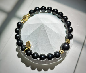 Protection Bracelet ~ AAA Grade Russian Shungite and Brass Bracelet