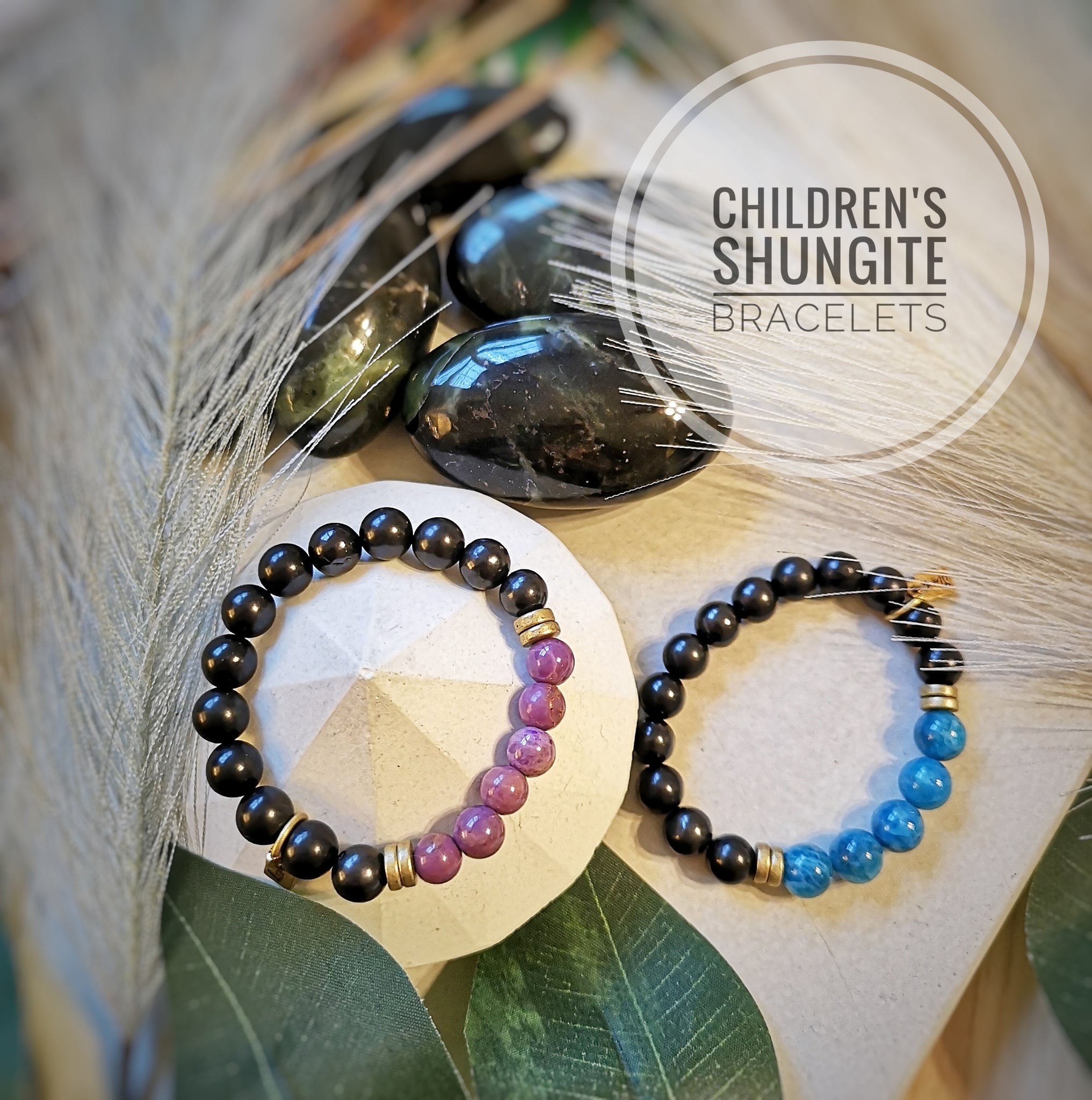 Shungite Stretch Bracelet - 6mm Beads, Kids | Karelia Creations