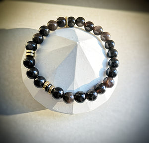 Silver Obsidian Shungite Bracelet