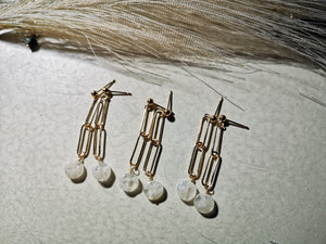 Precious Birthstone Paperclip Earrings - June