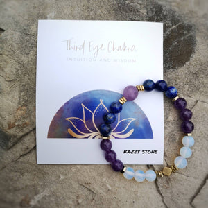 Manifest Bracelet / Amethyst and Lapis Lazuli help to activate your third eye chakra