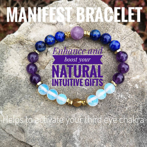 Manifest Bracelet / Amethyst and Lapis Lazuli help to activate your third eye chakra