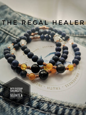 The Regal Healer with Baltic Amber, Russian Shungite, Selenite & Lapis